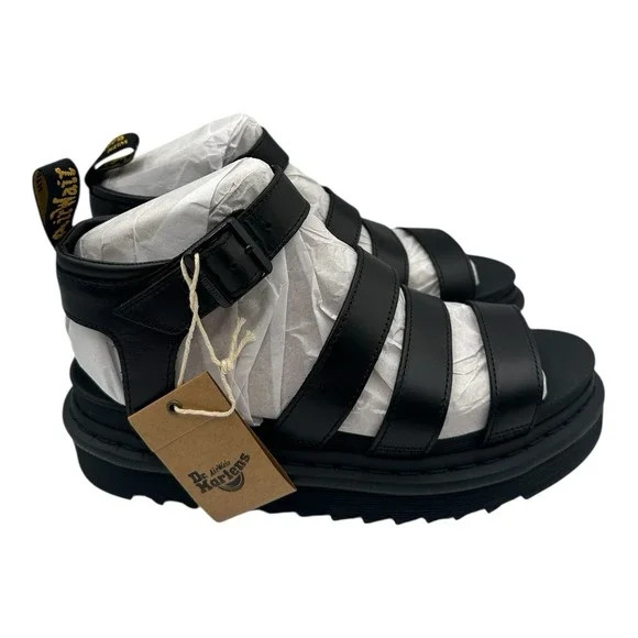 Dr‎ Martens Blaire Sandals Womens Sz 10 Black Brando Leather Doc 24191001 - Picture 3 of 11